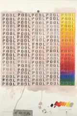 Pool mantra by Joe Tilson, 1974, oil, sold Jul 2023