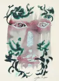 Foliate head by John Piper, Watercolour, ink, wash and coloured pastel, sold Jul 2023