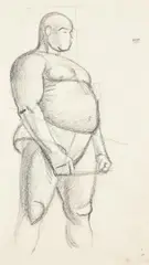 Life drawing by William Roberts, Pencil Indistinctly signed, offered Jul 2023
