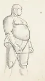 Life drawing by William Roberts, Pencil Indistinctly signed, offered Jul 2023