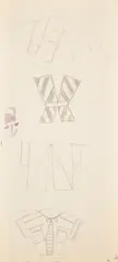 Textile design 3, step 3 by Varvara Stepanova, Pencil and watercolour, offered Jul 2023