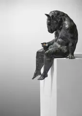Minotaur reading by Beth Carter, sculpture, sold Jul 2023