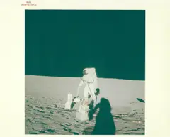 Apollo 12 by Alan Bean deploying scientific experiments, print, sold Jun 2023