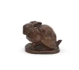 A bronze model of a crouching rabbit by Antoine-Louis Barye, BRONZE, offered Jun 2023