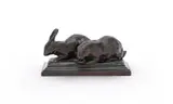 A bronze group of a pair of rabbits by Antoine-Louis Barye, BRONZE, sold Jun 2023