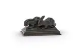 A bronze group of a pair of rabbits by Antoine-Louis Barye, BRONZE, offered Jun 2023