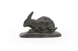 A bronze model of a crouching rabbit by Antoine-Louis Barye, BRONZE, sold Jun 2023