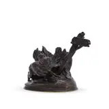 A bronze model of a worried rabbit by Auguste Cain, BRONZE, offered Jun 2023