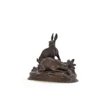 A bronze model of two hares by Jules Moigniez, BRONZE, sold Jun 2023