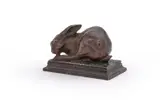 A bronze model of a hare grooming by Charles Gremion, BRONZE, sold Jun 2023