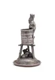 A silvered bronze model group of a cat and rabbits by Ferdinand Pautrot, BRONZE, offered Jun 2023