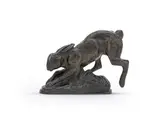 A bronze model of a running hare by E. M. Samson, BRONZE, sold Jun 2023