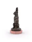 A silvered bronze model of an alert hare by E. M. Samson, BRONZE, sold Jun 2023