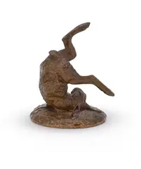 A bronze group of a summersaulting hare by Charles Paillet, BRONZE, sold Jun 2023