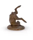 A bronze group of a summersaulting hare by Charles Paillet, BRONZE, sold Jun 2023