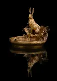 A gilt bronze vide poche formed as a hare at a pool by Charles Paillet, BRONZE, sold Jun 2023