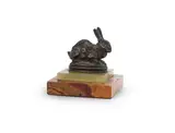 A bronze model of a rabbit by Paul Edouard Delabrierre, BRONZE, offered Jun 2023