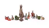 A collection of cold painted miniature rabbits by Fritz Bergman, sculpture, sold Jun 2023
