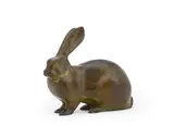 A rare bronze model of a seated rabbit by Armand Petersen, BRONZE, sold Jun 2023