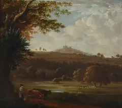 Landscape near guildford by Anthony Devis, Oil on panel29 x, sold Jun 2023