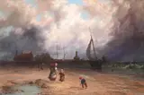 An incoming storm near deal by Thomas Rose Miles, oil, offered Jun 2023