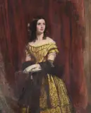 Miss katie coates, the housekeeper at portal by William Powell Frith, 1853, oil, sold Jun 2023