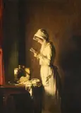 A young lady reading by Joseph Bail, oil, sold Jun 2023