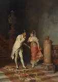 The letter by Francesco Beda, oil, sold Jun 2023