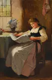 Reading the news by Carlton Alfred Smith, oil, sold Jun 2023