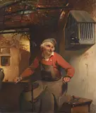 The cobbler by Joseph van Oudenhoven, oil, offered Jun 2023