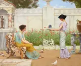A birthday present by John William Godward, oil, sold Jun 2023