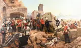 The relief of lucknow by Richard Caton Woodville Jr., Oil on canvasSigned and dated '1895', sold Jun 2023