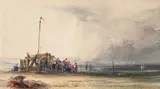 Breakwaters on a normandy beach by Thomas Shotter Boys, watercolour, offered Jun 2023