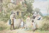 An old fiddler by Myles Birket Foster, watercolor, offered Jun 2023