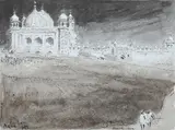 Agra by Albert Goodwin, ink, sold Jun 2023
