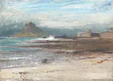 St. michael's mount by Albert Goodwin, Watercolour and bodycolour, sold Jun 2023
