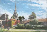 Chichester from the bishop's garden by Albert Goodwin, watercolor, sold Jun 2023