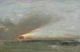 Sunset by Albert Goodwin, watercolour, sold Jun 2023