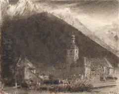 Night by Albert Goodwin, ink, offered Jun 2023