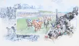 The epsom derby by Gilbert Joseph Holiday, watercolor, sold Jun 2023