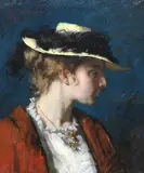 Portrait of the artist's sister by Thérèse Schwartze, drawing, sold Jun 2023