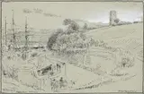 The shipyards by Albert Goodwin, ink, offered Jun 2023