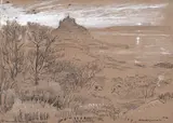 St michael's mount by Albert Goodwin, ink, offered Jun 2023