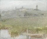 Romont, near fribourg, switzerland by Albert Goodwin, ink, offered Jun 2023