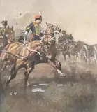 The royal horse artillery by Gilbert Joseph Holiday, watercolour, offered Jun 2023
