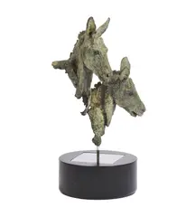 Donkeys, two head studies by Judy Boyt, Bronze with green patina, sold Jun 2023