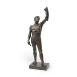 A bronze figure of a gladiator by Mile-coriolan-hippolyte Guillemin, BRONZE, offered May 2023