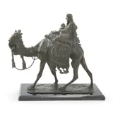 A bronze orientalist sculpture of a camel by Ernesto Bazzaro, BRONZE, offered May 2023