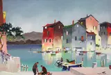 7.15pm at St Tropez by Cecil Rochfort D'Oyly-John, oil on canvas, sold Dec 2023