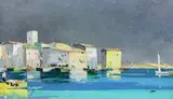 St Tropez, South of France near St Maxime by Cecil Rochfort D'Oyly-John, oil on canvas, sold Dec 2023
